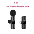 New Wireless Lavalier Microphone Portable Audio Video Recording Mini Mic for Iphone Android Live Broadcast Gaming Phone Mic