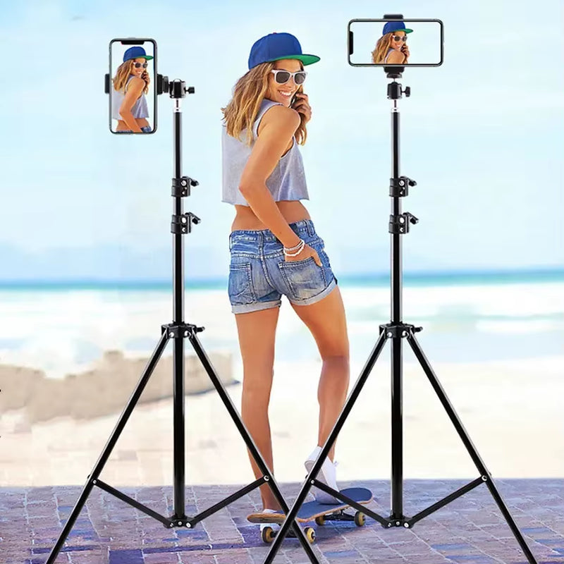 Phone and Ipad Tripod Stand Foldable Floor Tablet Stands Height Adjustable 360 Rotating Tablet Holder Mount for Ipad