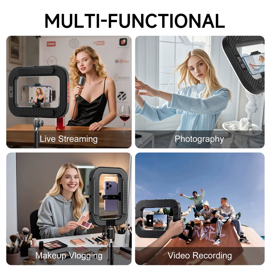 YM200 20W Selfie Portable Phone Rechargeable Ring Light Adjustable Fill Light with Bluetooth Tripod Light Stand for Live Stream