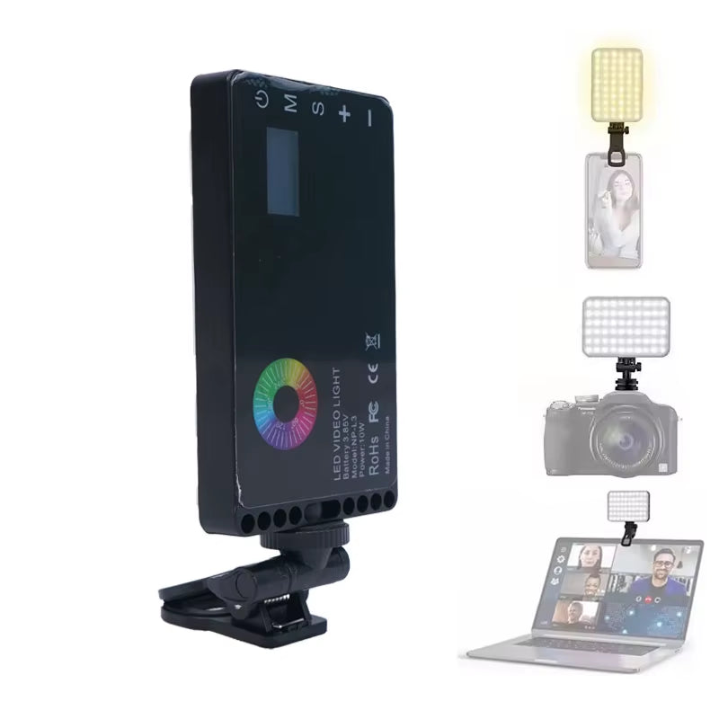 10W RGB Changeable Dimming USB 5V Makeup Tripod Stand Phone Holder Photographic Fill Light LED Live Streaming Lamp Portable