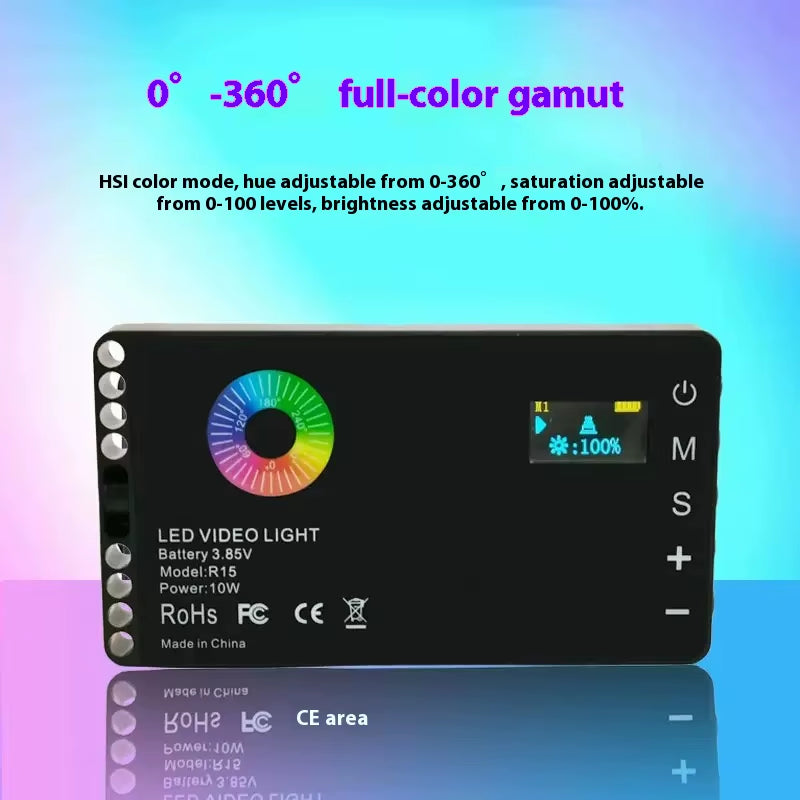 10W RGB Changeable Dimming USB 5V Makeup Tripod Stand Phone Holder Photographic Fill Light LED Live Streaming Lamp Portable