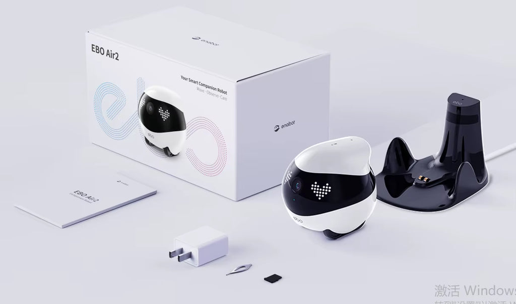 Indoor Security Camera Robot : 2K Pet Camera, Movable Home Robot, Custom Facial Expression, Auto-Recharge, Battery-Operated