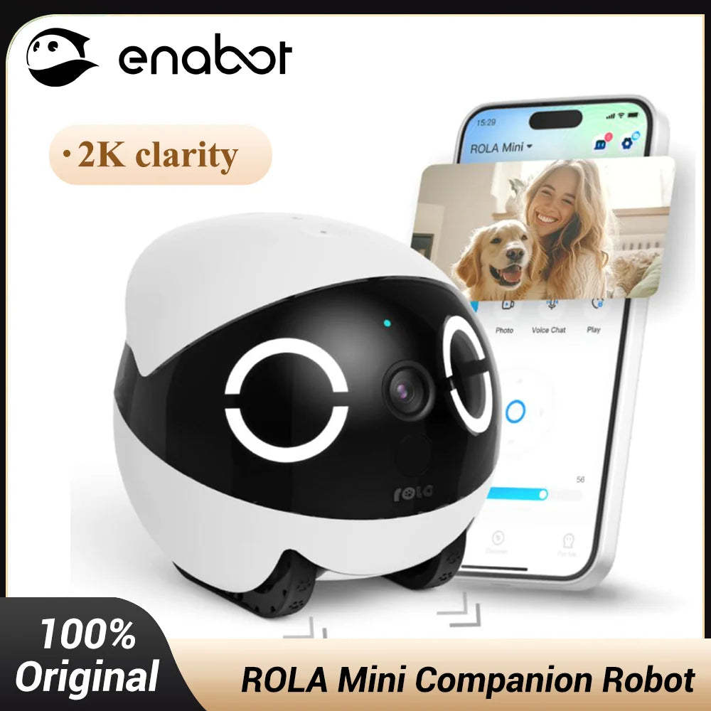 Enabot ROLA Mini Pet Companion Robot 2K Camera Intelligent Robot Remote Monitoring Robot Wireless for Dog Cat Baby