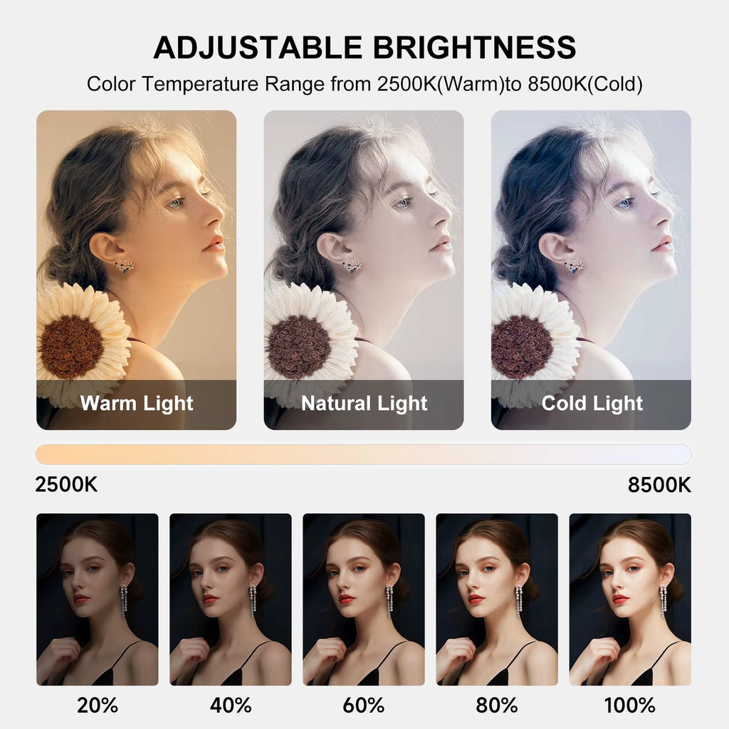 YM200 20W Selfie Portable Phone Rechargeable Ring Light Adjustable Fill Light with Bluetooth Tripod Light Stand for Live Stream